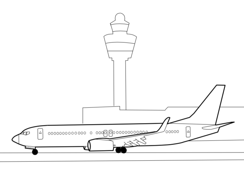 B737 Coloring Page